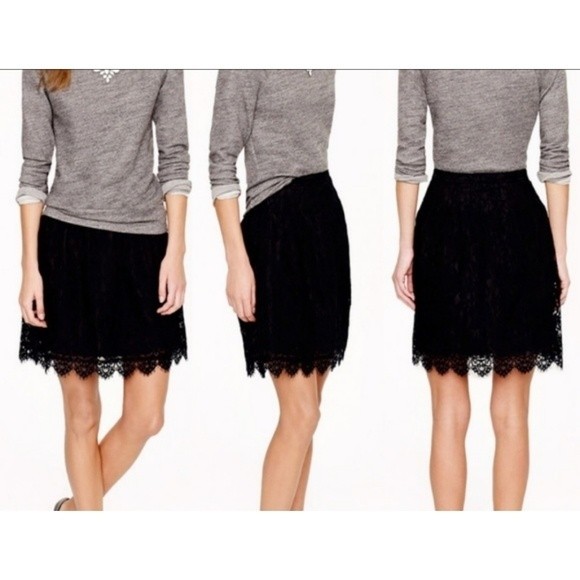 J.Crew‎ Navy Blue Lace Skirt NWT - Picture 1 of 8